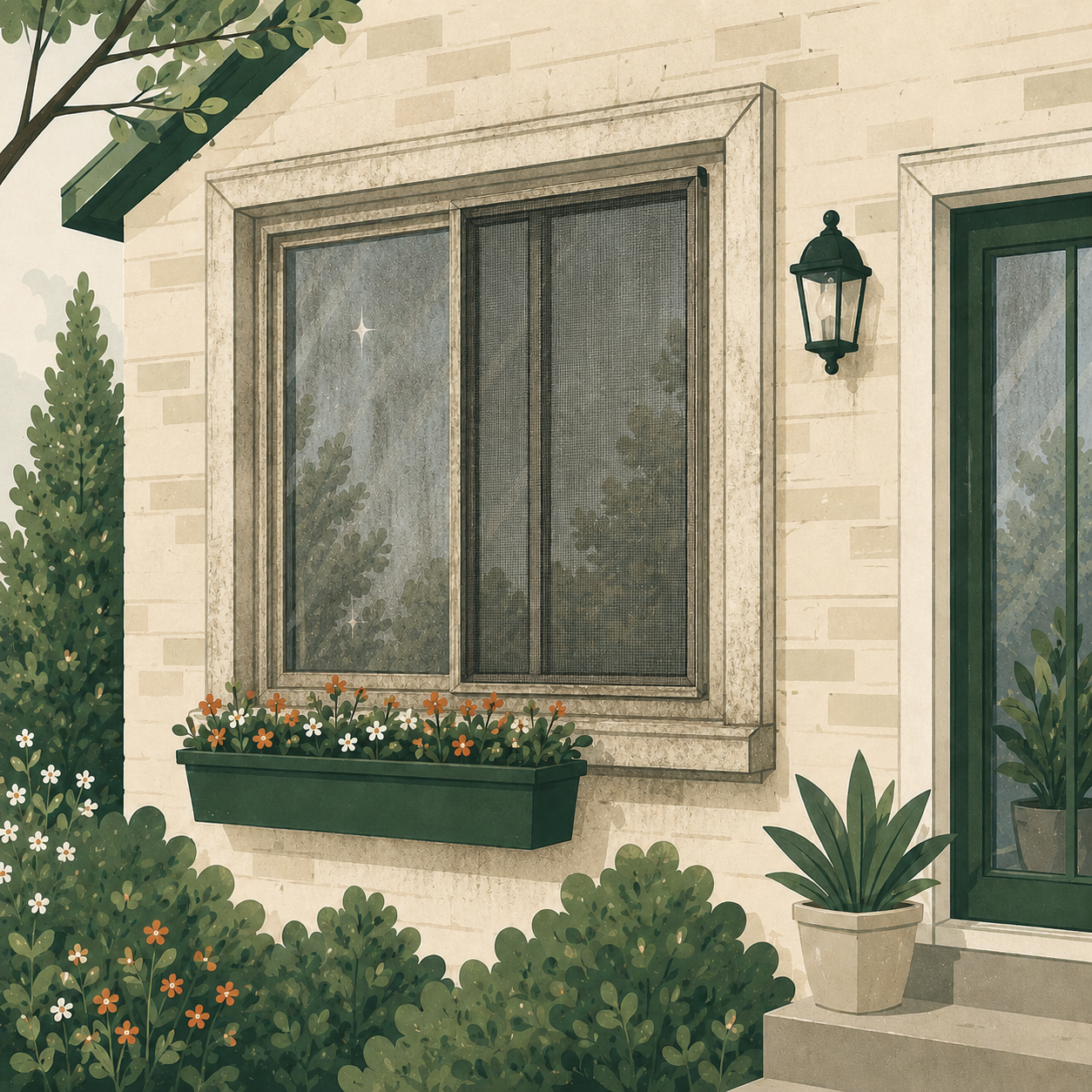 Before — dirty windows
